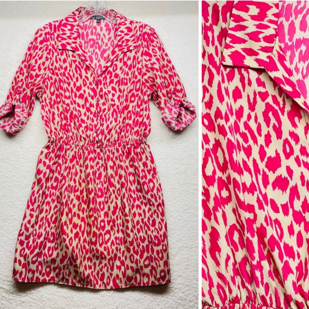 BeBop Cheetah Print Dress - Pink Juniors Size Medium - Picture 1 of 9